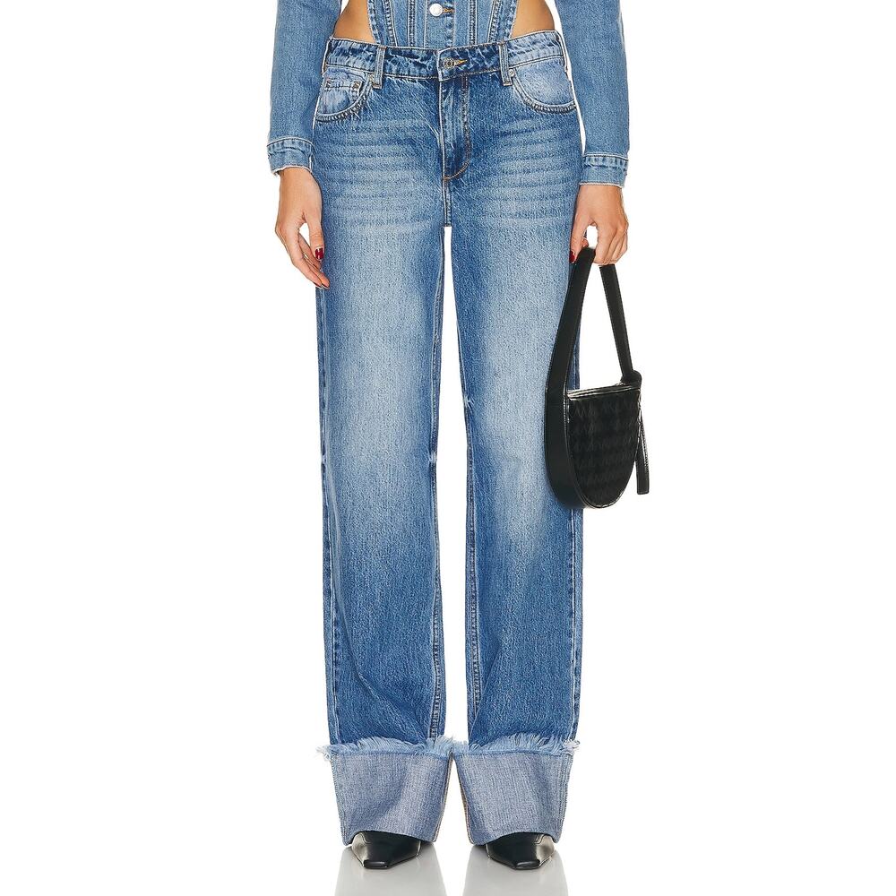 Ser.O.Ya Wide Leg Blue Marcot Denim Jeans Size 28W X 34L